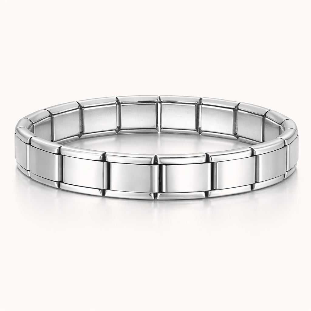 Bracelet Couleur Argent + 4 Charms surprise