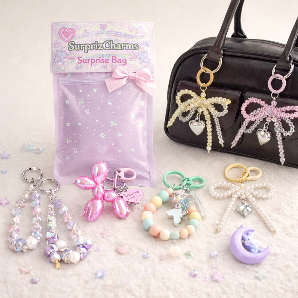 Sachet Surprise - Porte-clés multifonctionnel perlé avec breloque